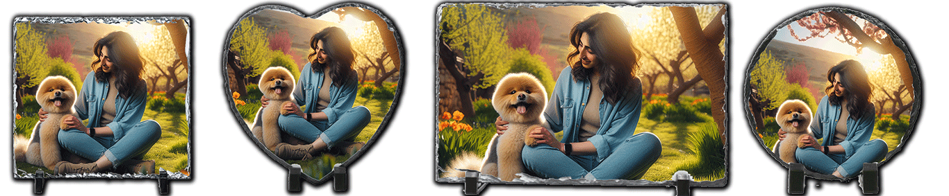 Plaques en Ardoise avec Photos Souvenirs de Chiens, Chats et Animaux