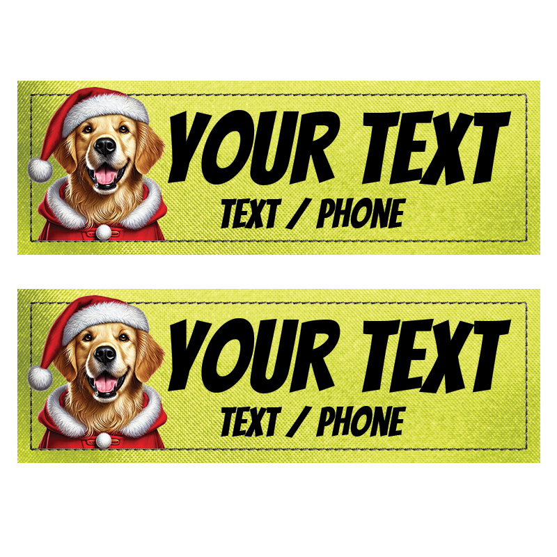 Patch Personnalisé chien à Fond Jaune FLuo étiquettes compatibles avec les Harnais Julius, Onetigris, Rabittgoo