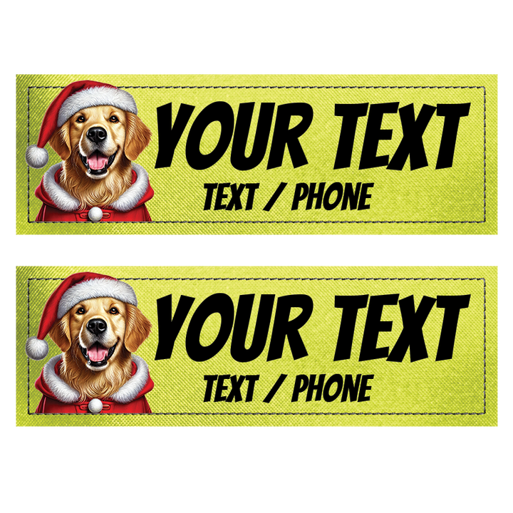 Patch Personnalisé chien à Fond Jaune FLuo étiquettes compatibles avec les Harnais Julius, Onetigris, Rabittgoo