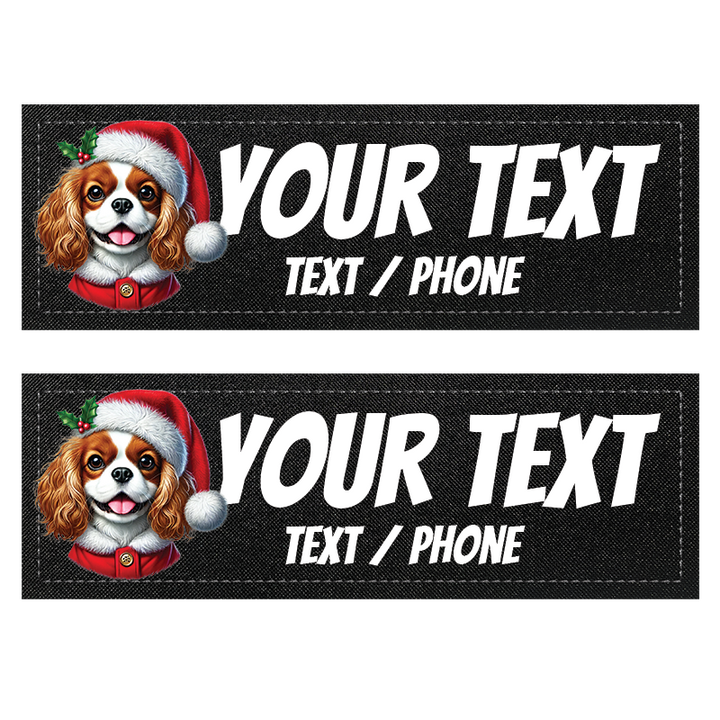 Patch Personnalisé chien à Fond noir étiquettes compatibles avec les Harnais Julius, Onetigris, Rabittgoo