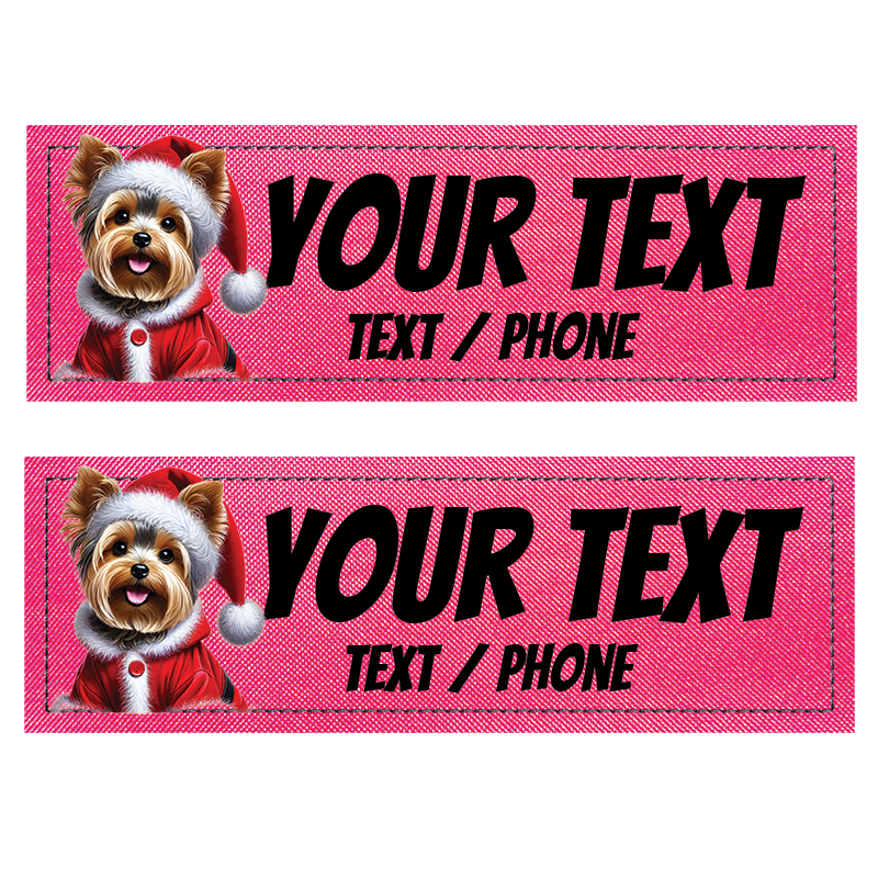 Patch Personnalisé chien à Fond Rose FLuo étiquettes compatibles avec les Harnais Julius, Onetigris, Rabittgoo