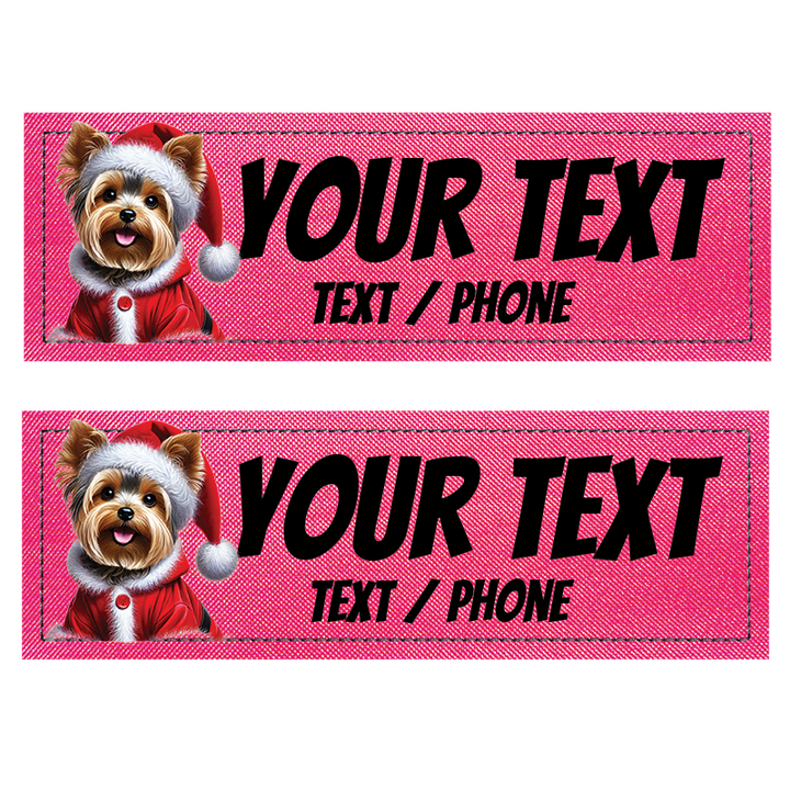 Patch Personnalisé chien à Fond Rose FLuo étiquettes compatibles avec les Harnais Julius, Onetigris, Rabittgoo