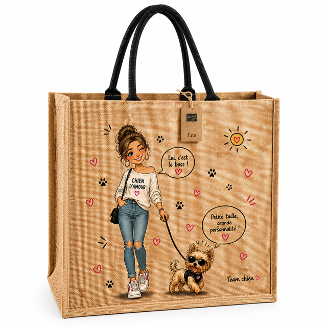 Sacs cabas motifs chien et chat
