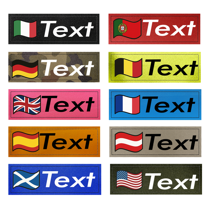 Patch Personnalisé chien à Fond Jaune FLuo étiquettes compatibles avec les Harnais Julius, Onetigris, Rabittgoo